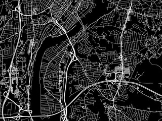 Vector road map of the city of North Chicopee  Massachusetts in the United States of America with white roads on a black background.