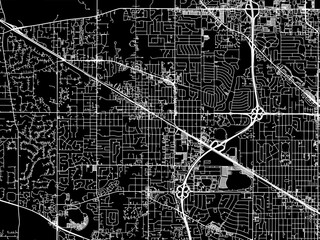 Vector road map of the city of Palatine  Illinois in the United States of America with white roads on a black background.