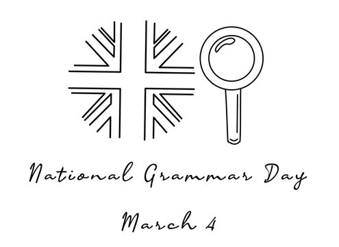 single line art of National Grammar Day good for National Grammar Day celebrate