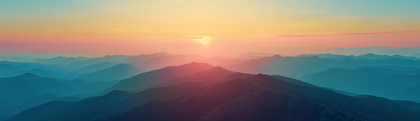 Fototapeta premium sunset from top of mountain top