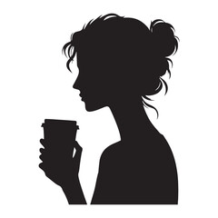 Barista's Ballet: Person Coffee Silhouette Engaged in a Dance of Coffee Delight - Coffee Illustration - Coffee Vector
