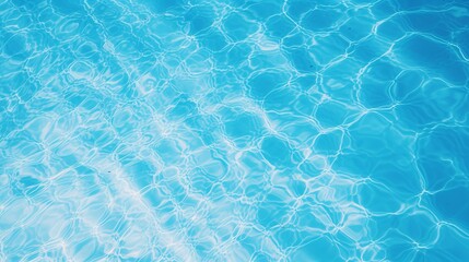 The swimming pool is blue and has a texture.