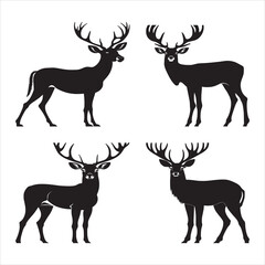 Naklejka premium minimalist Silhouette Vector design of a Deer
