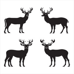 Naklejka premium minimalist Silhouette Vector design of a Deer
