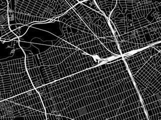 Vector road map of the city of Richmond Hill  New York in the United States of America with white roads on a black background.