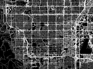 Vector road map of the city of Spring Valley  Nevada in the United States of America with white roads on a black background.