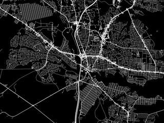 Vector road map of the city of Toms River  New jersey in the United States of America with white roads on a black background.