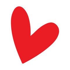 Heart clip art design on plain white transparent isolated background for card, shirt, hoodie, sweatshirt, apparel, tag, mug, icon, poster or badge