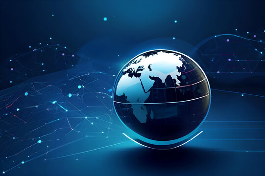 Futuristic Globe Background for website image, 4k or 8k wallpaper photo AI background world.