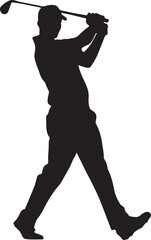 Fototapeta na wymiar silhouette of a golf player vector illustration