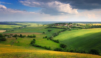 Obraz premium splendid summer landscape of a rolling countryside on a sunny day