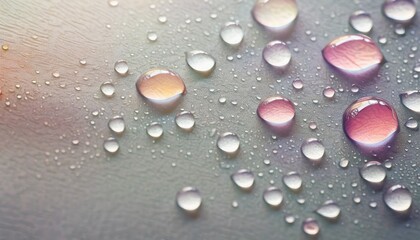 Fototapeta na wymiar drops on a pastel gray background