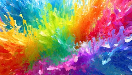 digital illustration color rainbow splash abstract horizontal background