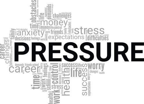 Pressure word cloud conceptual design isolated on white background.
