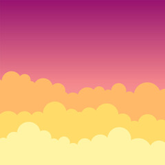 Fototapeta na wymiar Sky and clouds vector sunset illustration