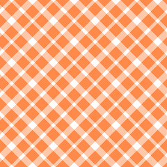Orange white seamless plaid vector texture