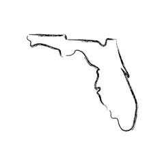 Florida map outline concept sketch