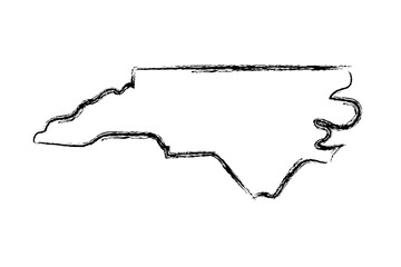 North Carolina hand drawn map