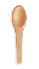 Top view of wooden spoon isolated on white background. 3d-rendering