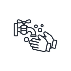 wash hands icon. vector.Editable stroke.linear style sign for use web design,logo.Symbol illustration.