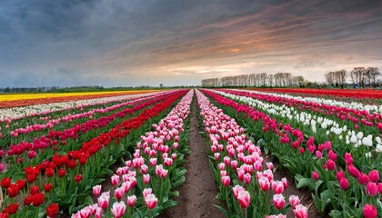 field of stunning tulips