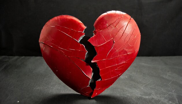 Broken Heart On Black Background Anti Valentine S Day 