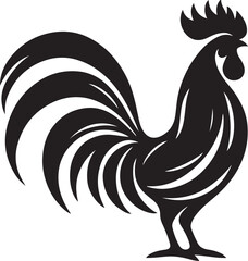 rooster isolated on white background vector illustration 