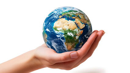 World environment day concept. Earth globe in hands.