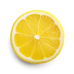 A single piece of lemon isolated on white background