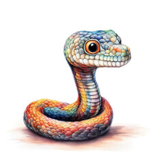 Fototapeta premium New year 2025, a symbol, a beautiful snake. winter holidays. watercolor illustration. artificial intelligence generator, AI, neural network image. background for the design.