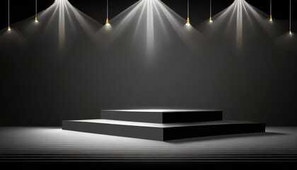 an elegant and minimalist black background with spotlights can be used for your product presentations product promotions etc generative ai