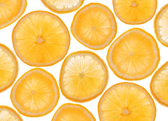 Fototapeta premium Slices of orange as background on white