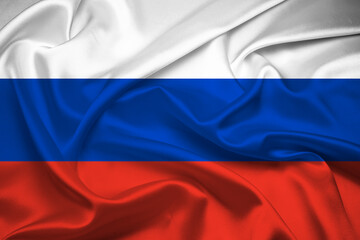 Flag of Russia, Russia Flag, National symbol of Russia country. Fabric and texture flag of Russia.