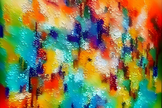 Hand-drawn abstract oil painting art background. Colorful texture fragment of artwork canvas. Spots of brushstrokes of paint and modern contemporary art, full hd background design
