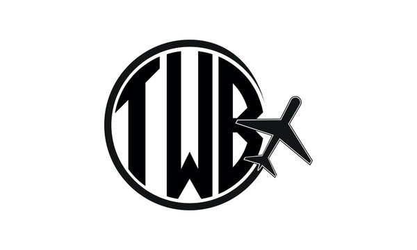 TWB three initial letter circle tour & travel agency logo design vector template. hajj Umrah agency, abstract, wordmark, business, monogram, minimalist, brand, company, flat, tourism agency, tourist