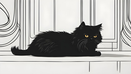 Isolate Beautiful Black Cat