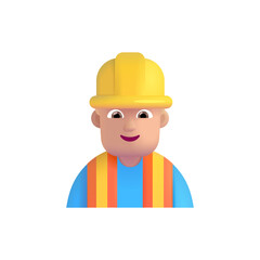 Man Construction Worker :Medium-Light Skin Tone