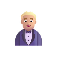 Man in Tuxedo : Medium-Light Skin Tone