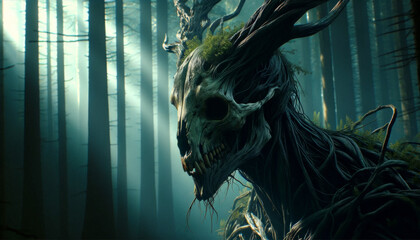 Leshen leszy forest demonic spirit from slavic polish folklore - obrazy, fototapety, plakaty