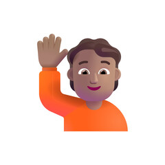 Person Raising Hand : Medium Skin Tone