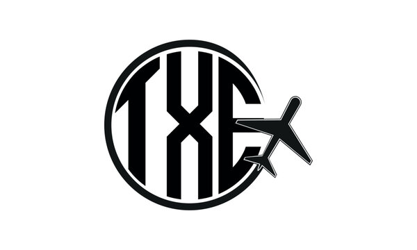 TXE three initial letter circle tour & travel agency logo design vector template. hajj Umrah agency, abstract, wordmark, business, monogram, minimalist, brand, company, flat, tourism agency, tourist