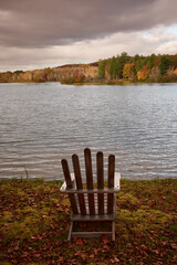 Bench on the shore of lake