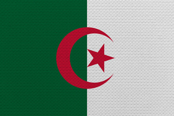 Flag Of Algeria, Algeria flag vector, National flag of Algeria. Fabric and texture flag of Algeria. - obrazy, fototapety, plakaty