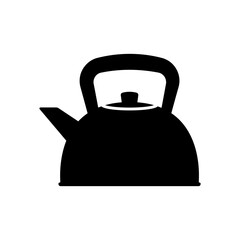 Kettle icon. Black silhouette. Front side view. Vector simple flat graphic illustration. Isolated object on a white background. Isolate.