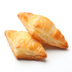 Triangle puff pastry on white background