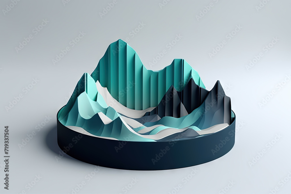 Poster abstract business graph in mountain style. data bars concept element for business.