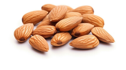 Fototapeta premium Almonds isolated on white background.