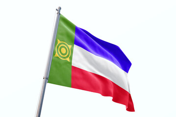 Khakassia flag waving isolated on white background