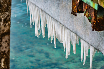 Pier Icicles Close-up