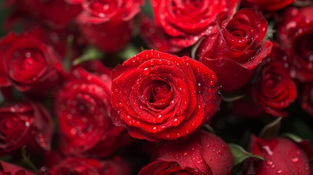 3D render valentine close up of red roses